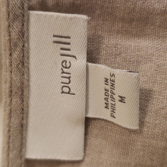 Pure Jill 100% Cotton Boat Neck Three Quarters Sleeves  Blouse Size M Gray - Picture 4 of 6